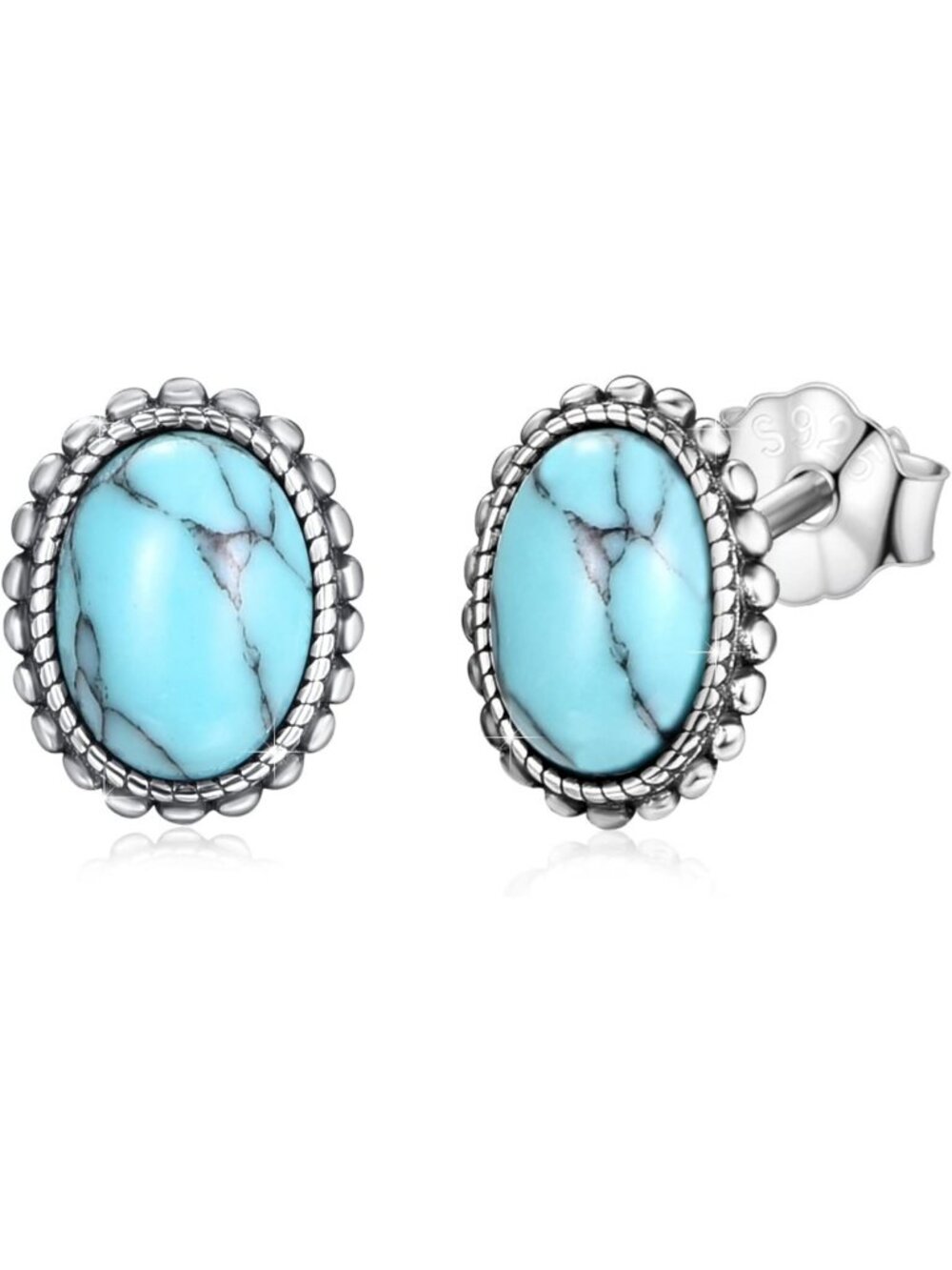 Turquoise Stud Earrings for Women | Sterling Silver Western Style Jewelry